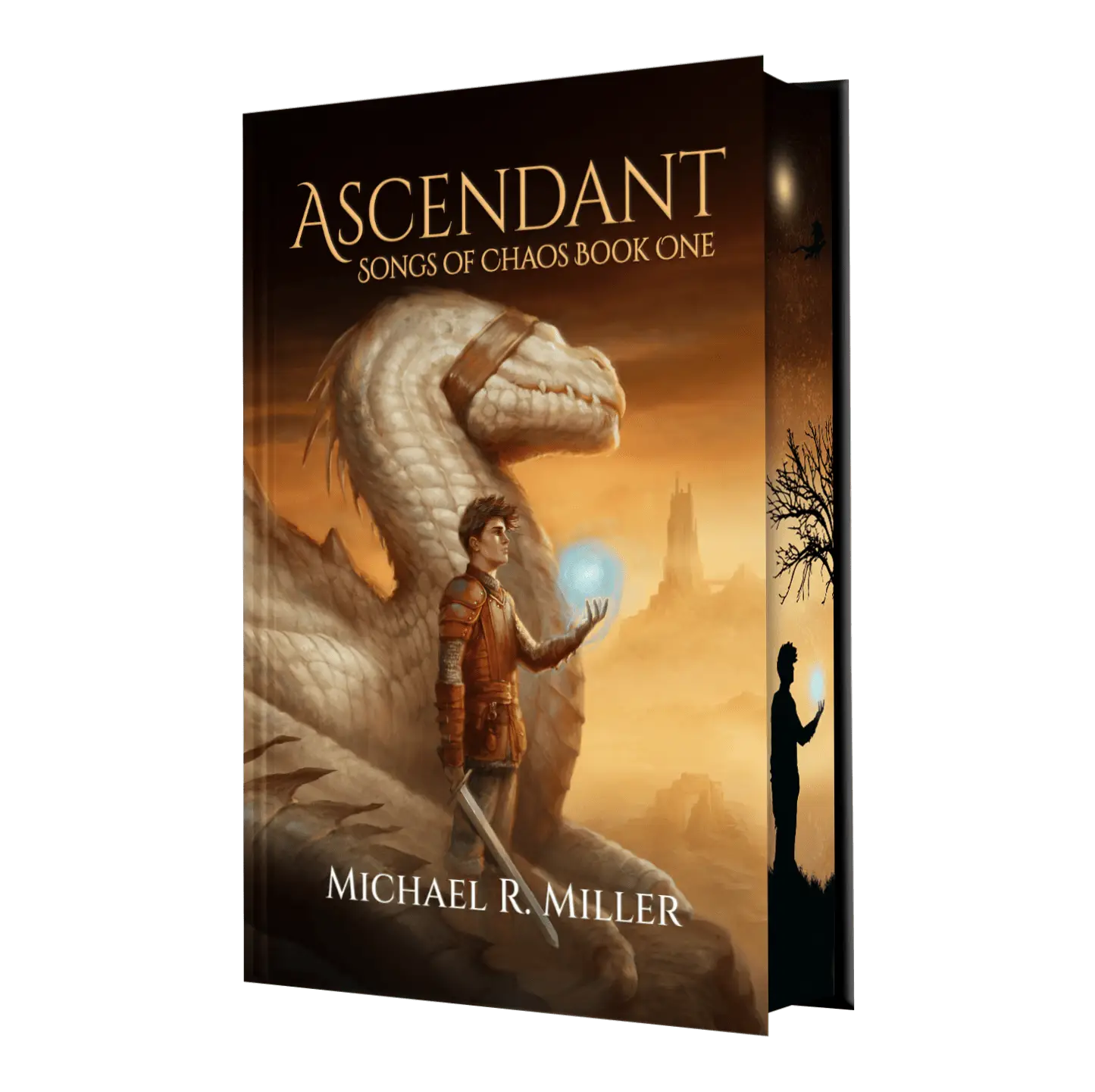 Ascendant: Songs of Chaos Book One by Michael R. Miller features an epic fantasy cover with a young hero and a majestic dragon set against a mystical landscape