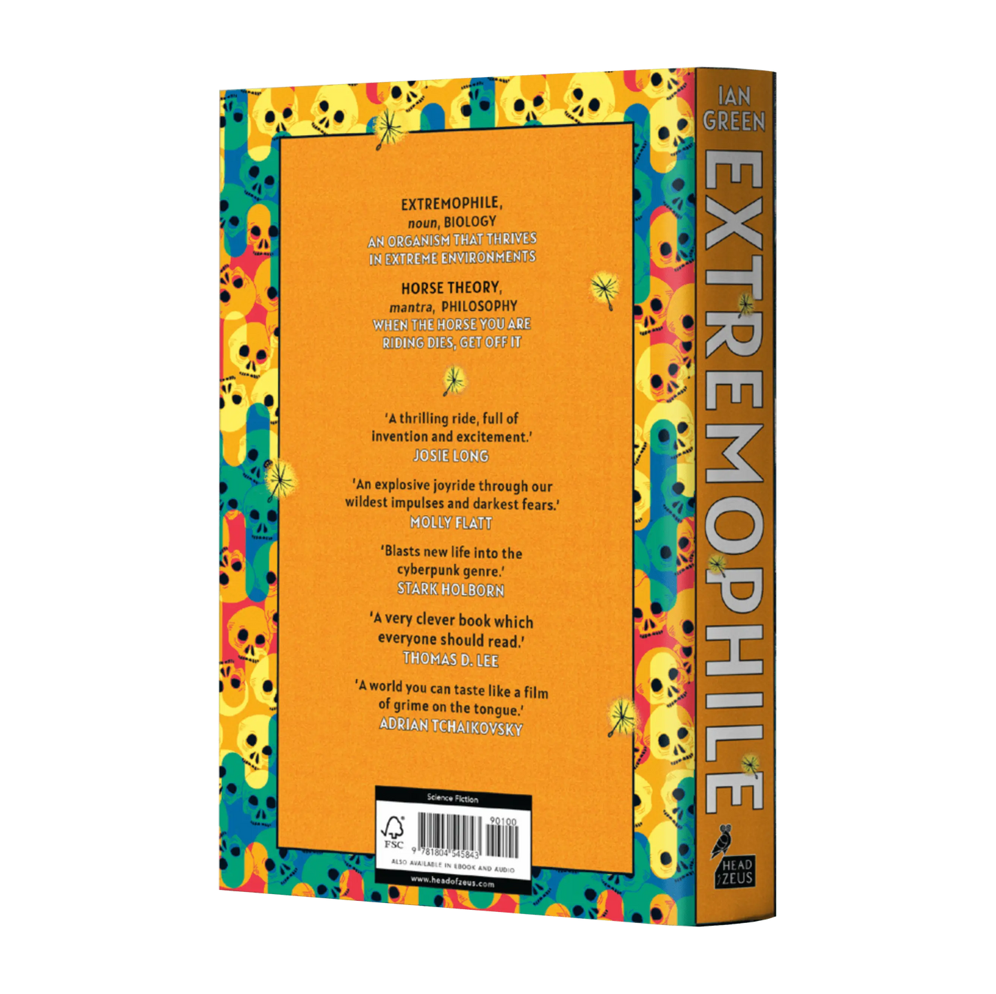 Discover "Extremophile" by Ian Green, a thrilling science fiction book that explores cyberpunk themes, highly praised for its inventive storytelling and gripping excitement.