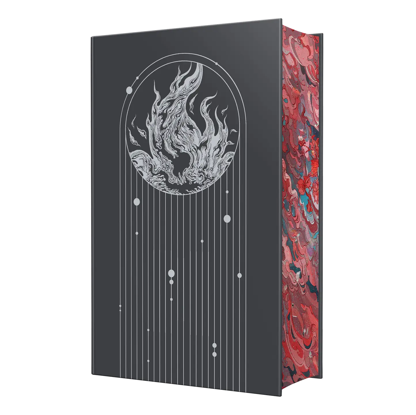 "Blood Over Bright Haven" by M.L. Wang features an intricate cover design with swirling red and pink hues surrounding a mysterious figure inside a cathedral-like structure.