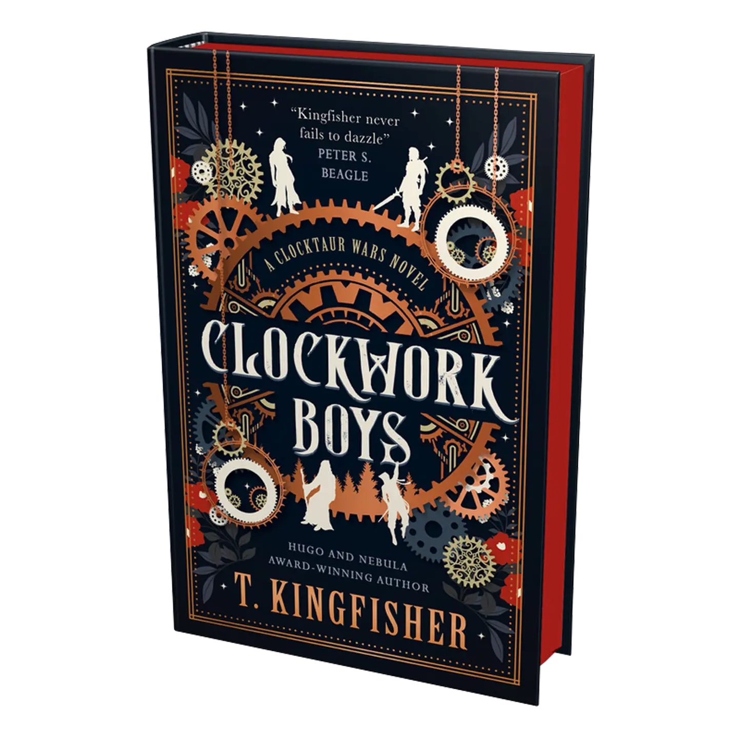 Clockwork Boys by T. Kingfisher is a captivating fantasy novel, beautifully designed with intricate gear motifs and praised by Peter S. Beagle.